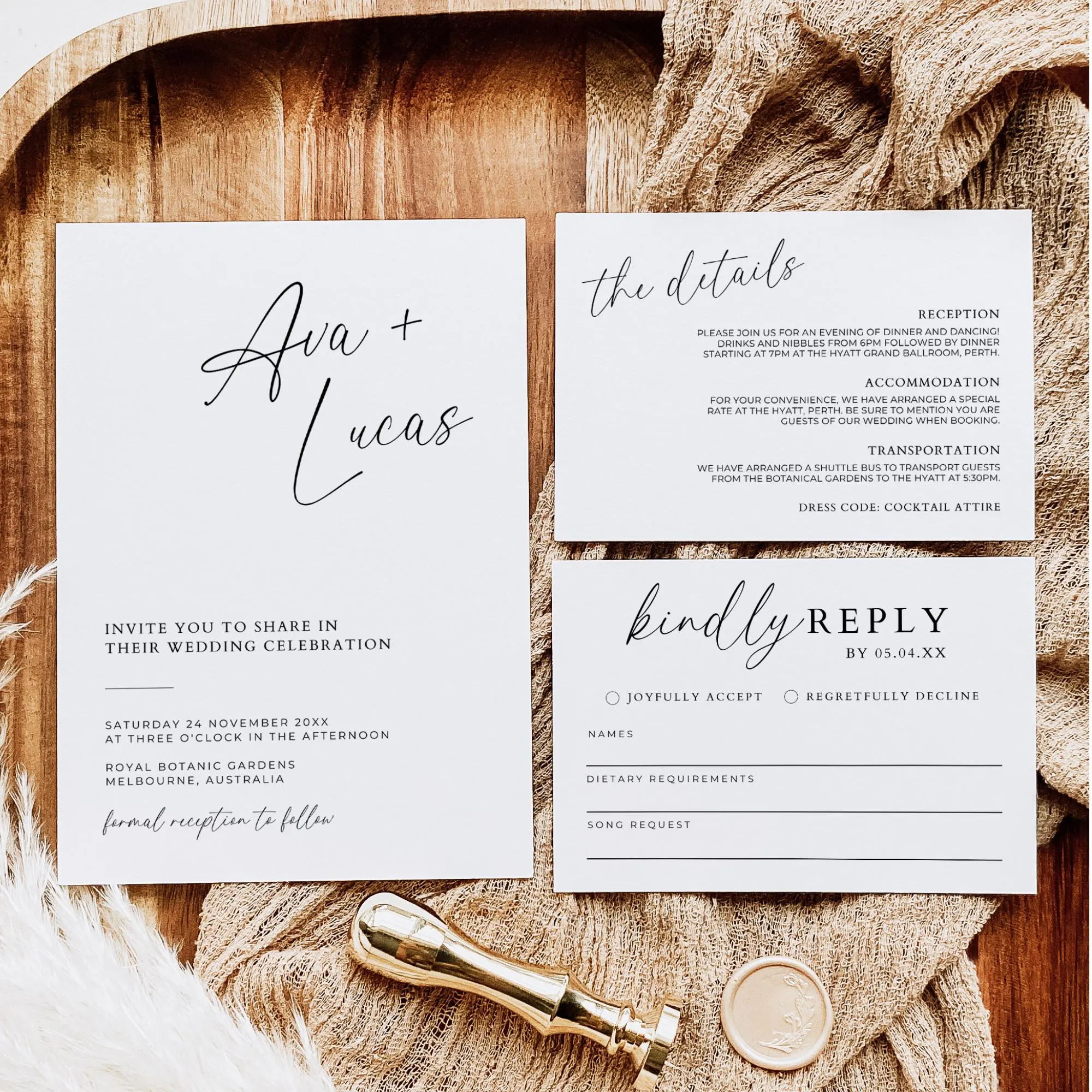 Invitation Suite With Rsvp And Details