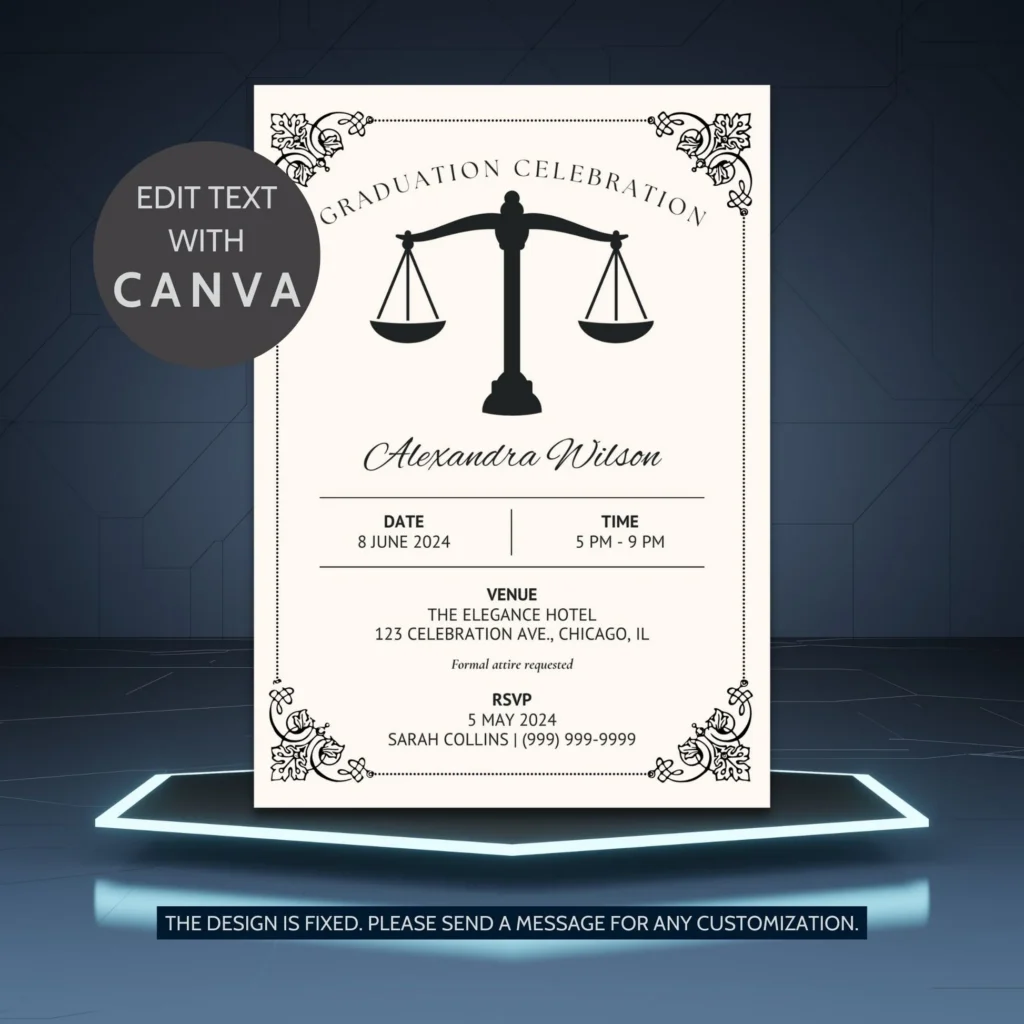 Law School Graduation Invitation Template 98424