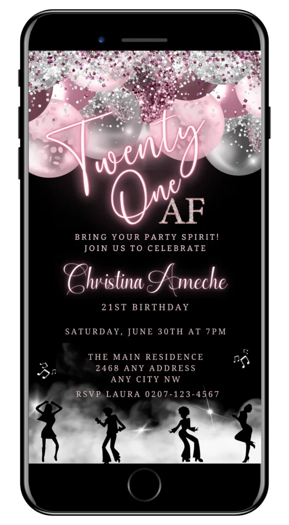 Mauve Pink Silver Neon 21af Birthday Video Evite Mauve Pink Silver Neon 21af Birthday Video Evite