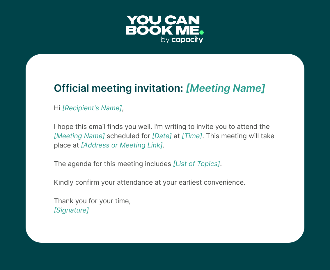 Meeting Invitation Email