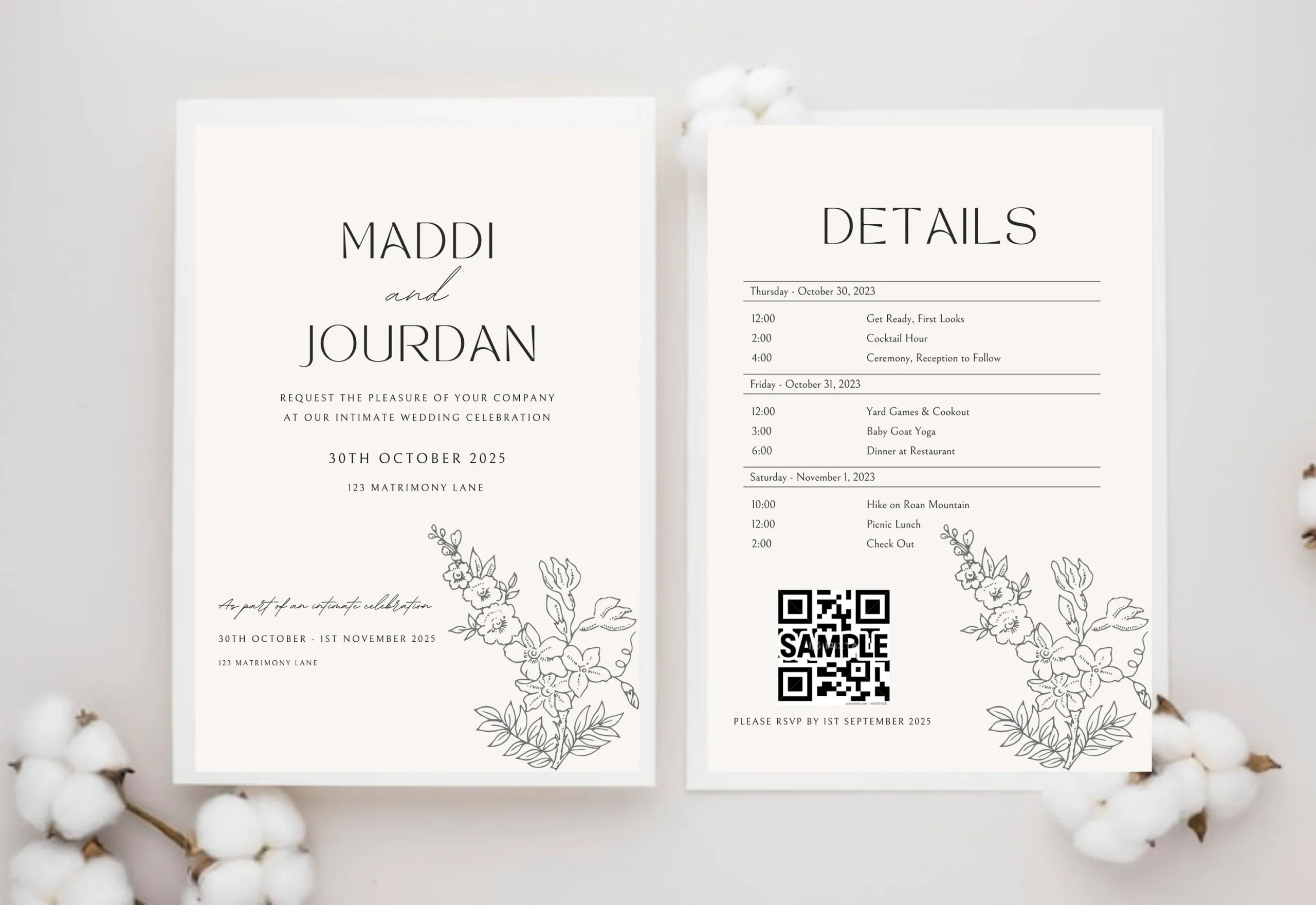 Micro Wedding Invitation Template Multi