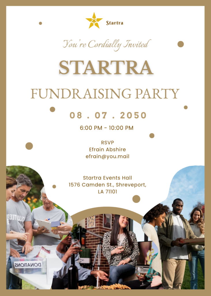 Modern Fundraising Party Invitation Template