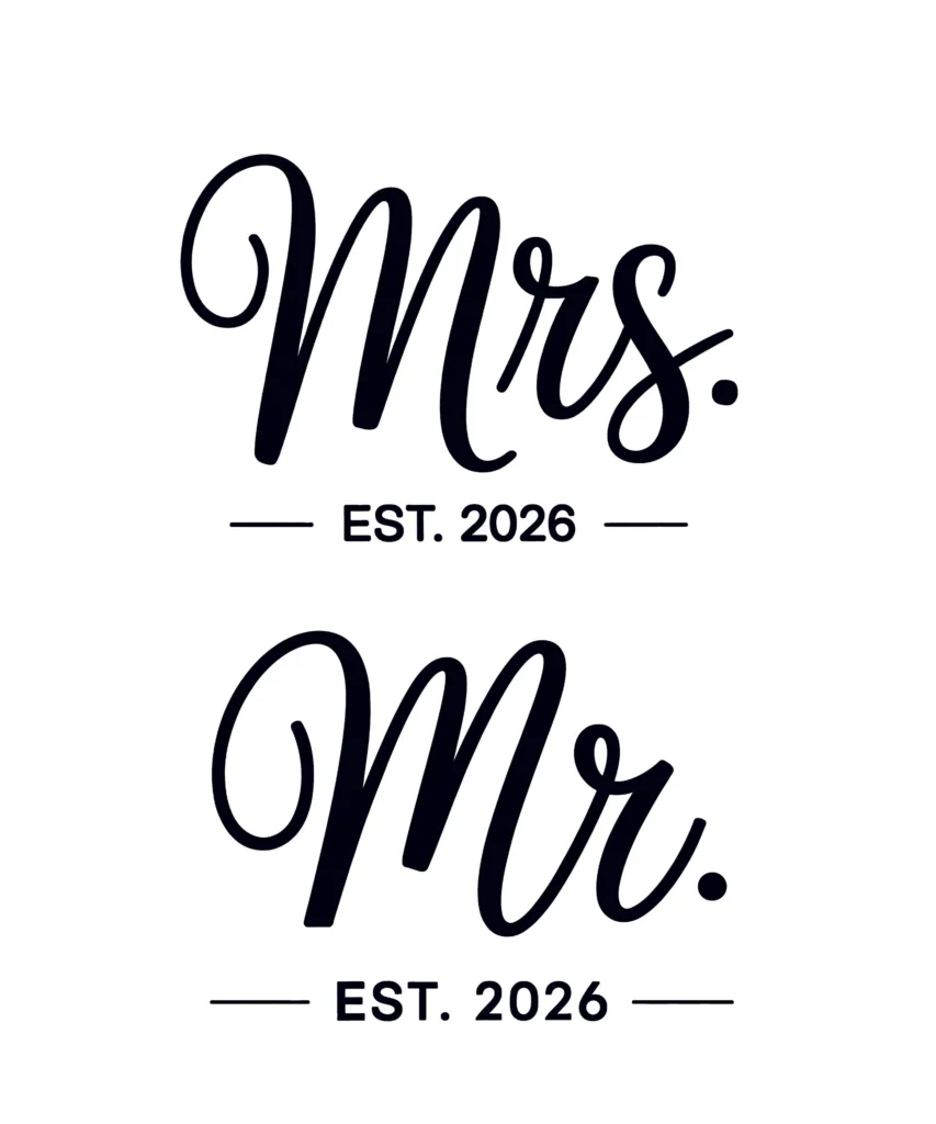 Mr And Mrs Est 2026 Png Wedding