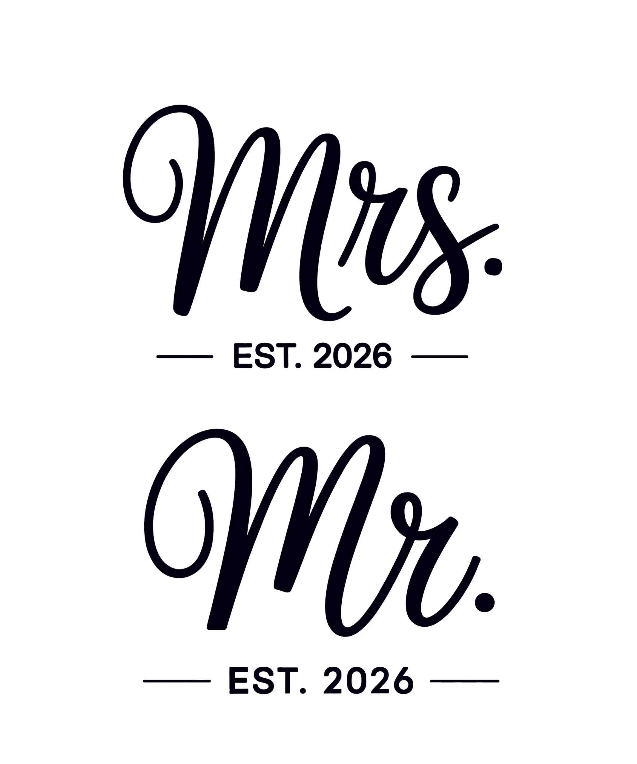 Mr And Mrs Est 2026 Png Wedding