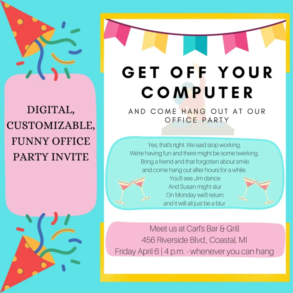 Office Party Invitation Work Party Funny Office Party Invitation Work Party Funny