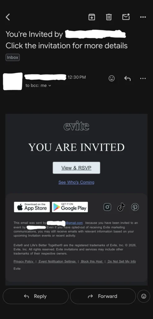 Please Help Evite Invitation Phishing Scam Please Help Evite Invitation Phishing Scam