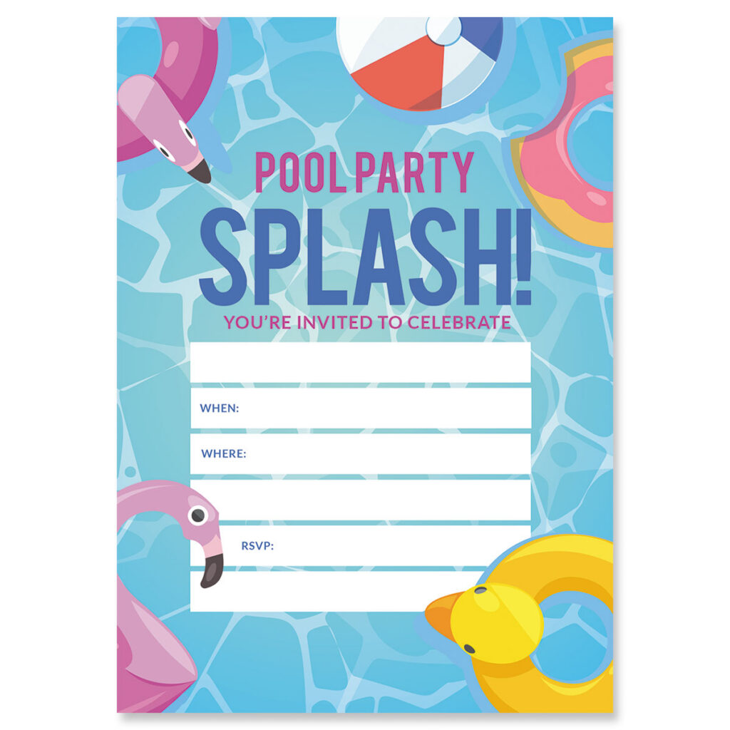 Pool Party Fill In Birthday Invitations 700089 C