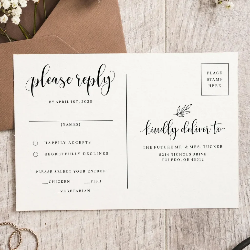 Printable Wedding Rsvp Card Template