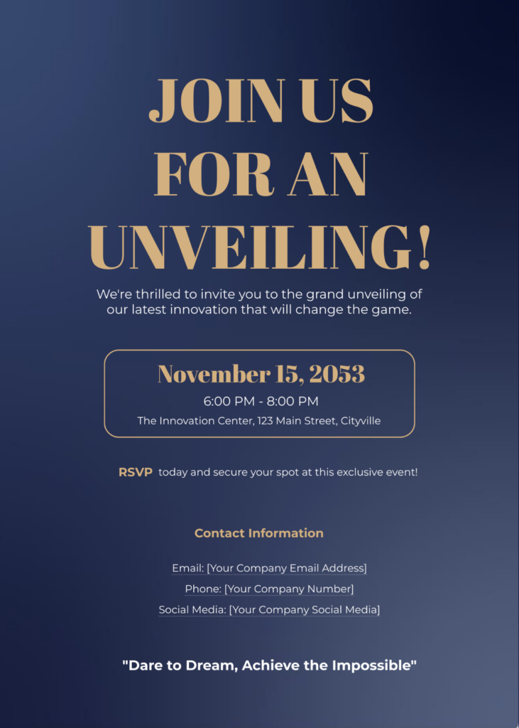 Product Launch Invitation Card