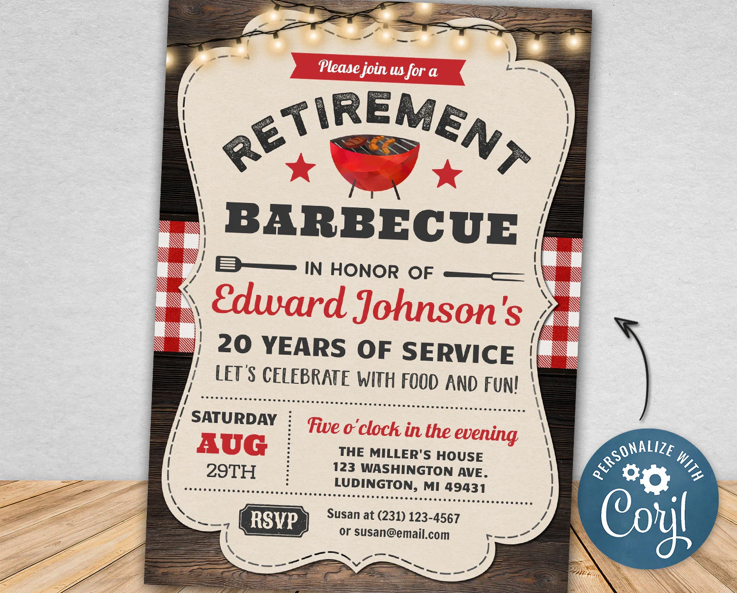 Retirement Bbq Invitation Bbq Party