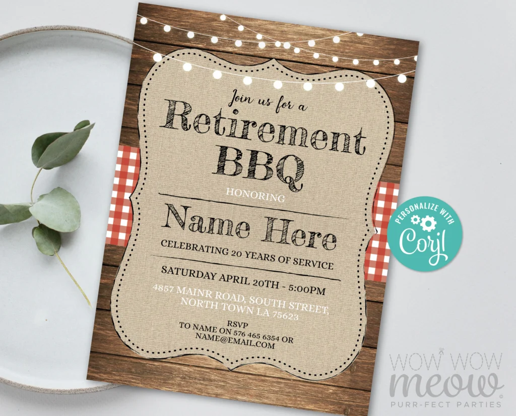 Retirement Bbq Invitation Retired Invite