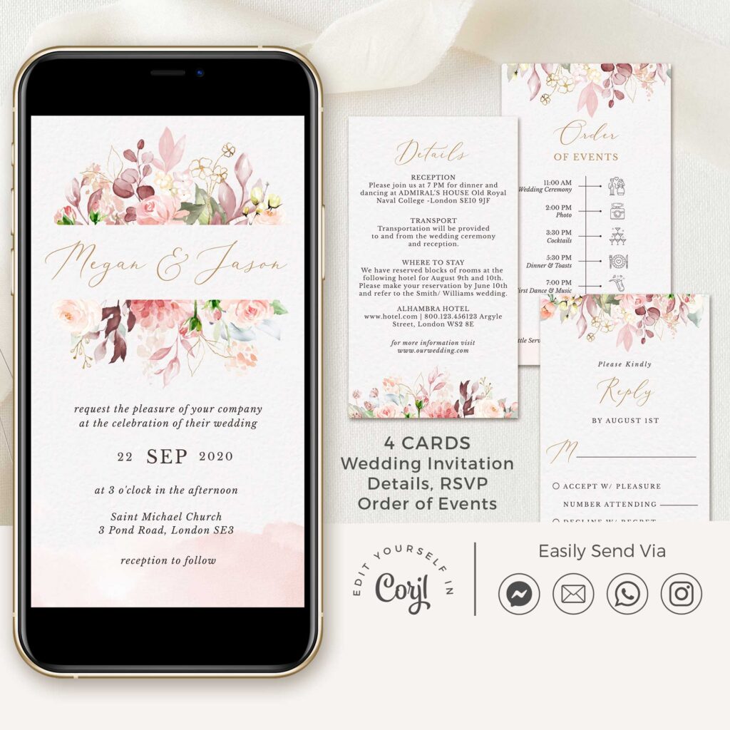 Romantic Electronic Wedding Invitation Romantic Electronic Wedding Invitation