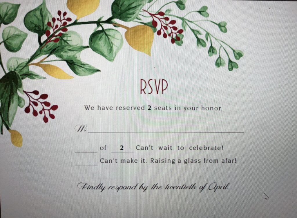 Rsvp Card Question Does This Make Sense To You Or Rsvp Card Question Does This Make Sense To You Or