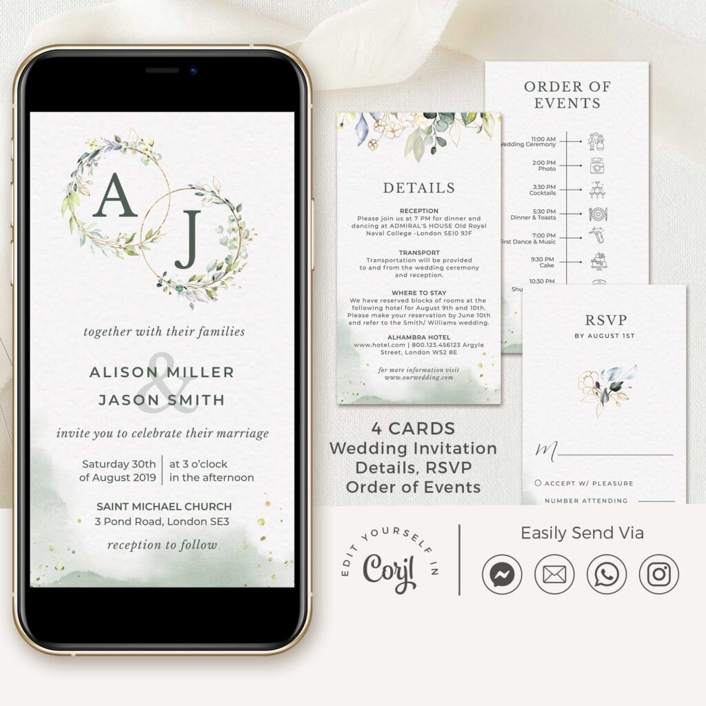 Rustic Electronic Wedding Invitations
