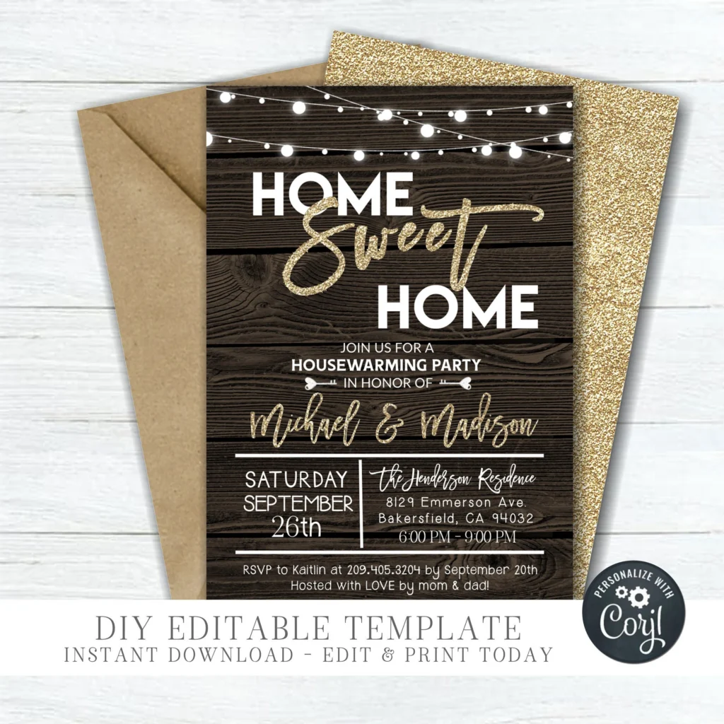 Rustic Housewarming Invitation Template