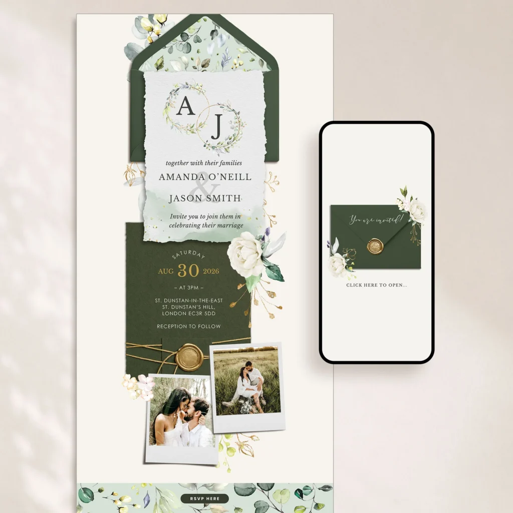 Rustic Online Digital Wedding Invitation