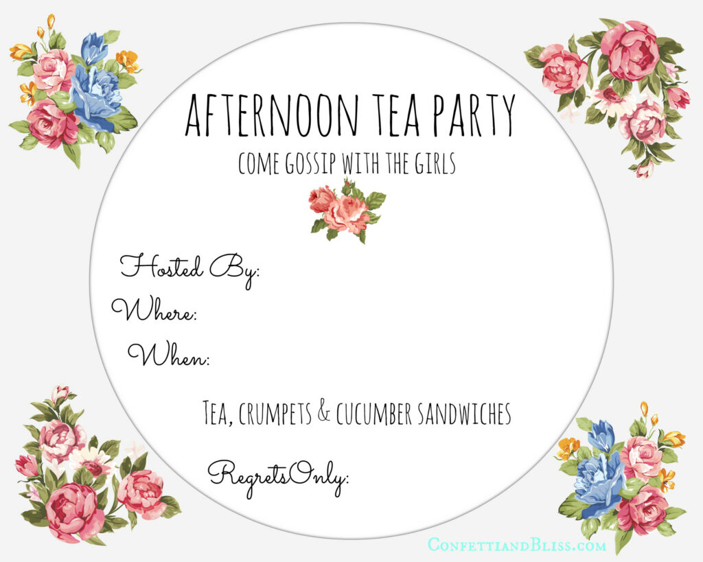 Tea Party Invite Printable