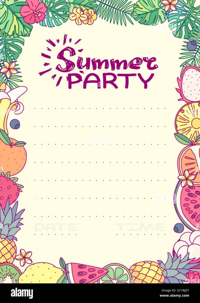 Vector Summer Party Invitation Template Clip Art Image362551763