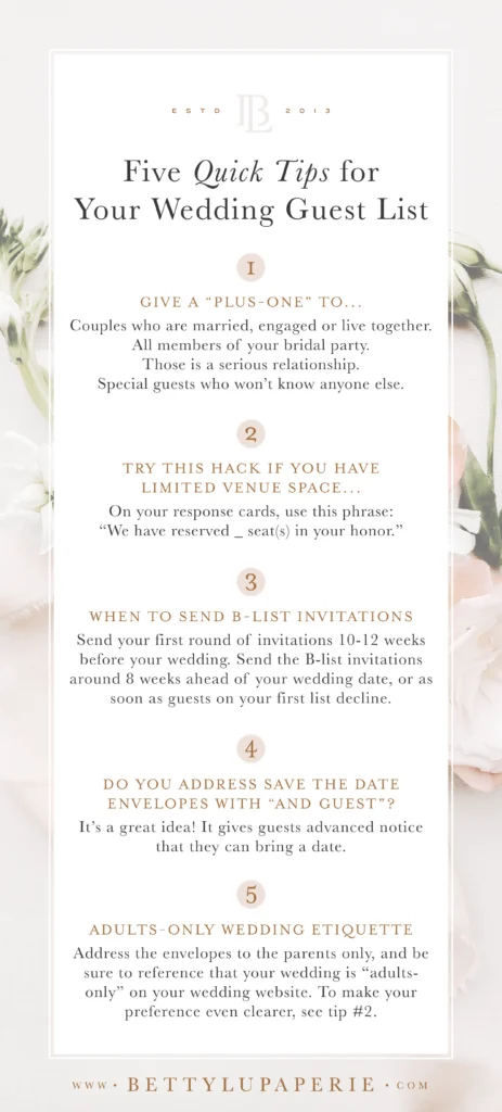 Wedding Guest List Etiquette Wedding Guest List Etiquette