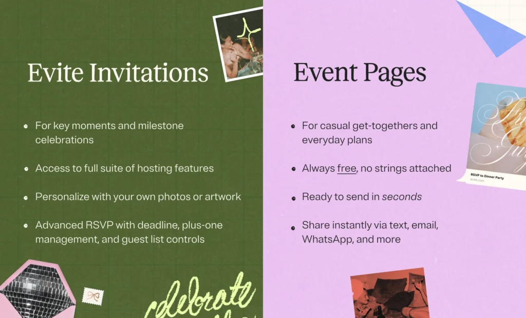 What Are Evite Event Pages